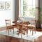 International Concepts 36 in. Solid Wood Round Extension Dining Table with 4 Dining Chairs in Distressed Oak K42-36RXT-23B-C617-4 - alternate 2